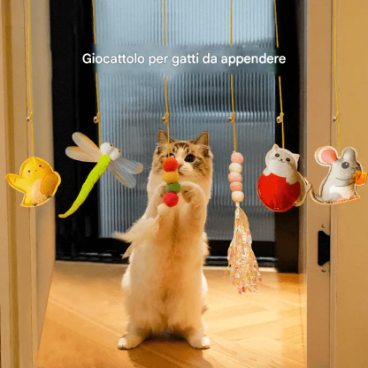 Giocattolo per gatti che rimbalzano appeso
