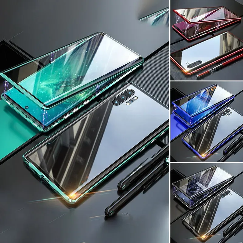 Custodia magnetica in vetro temperato bifacciale per telefono Samsung