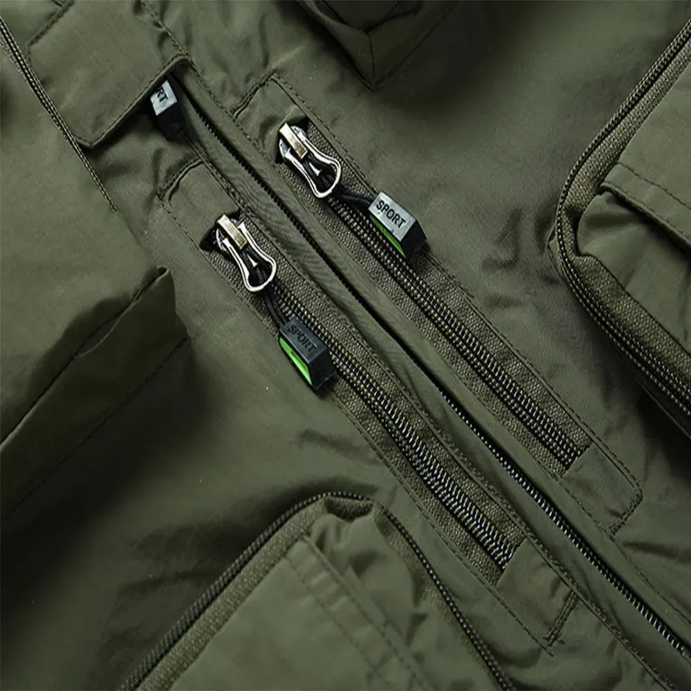 Gilet in tessuto a rete leggero per esterni con 16 tasche