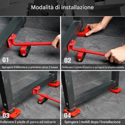 Set di utensili per traslochi con sollevatore per mobili, 4 confezioni