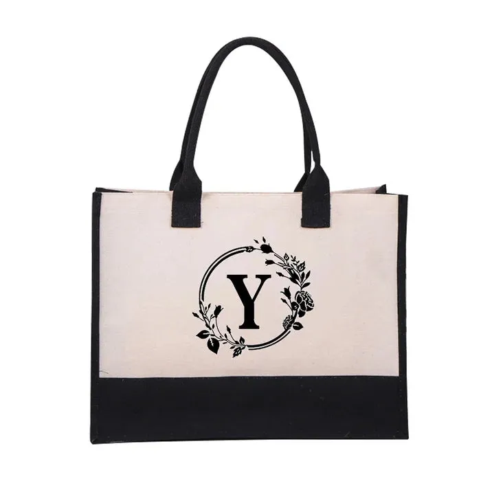 Regalo perfetto: borsa in tela con lettere da donna, borsa a mano semplice con tracolla e colori vivaci