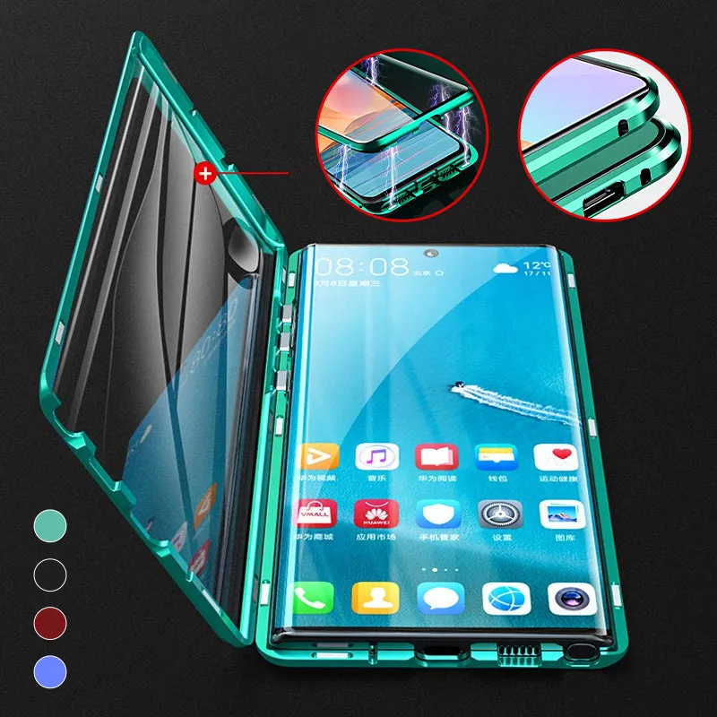 Custodia magnetica in vetro temperato bifacciale per telefono Samsung