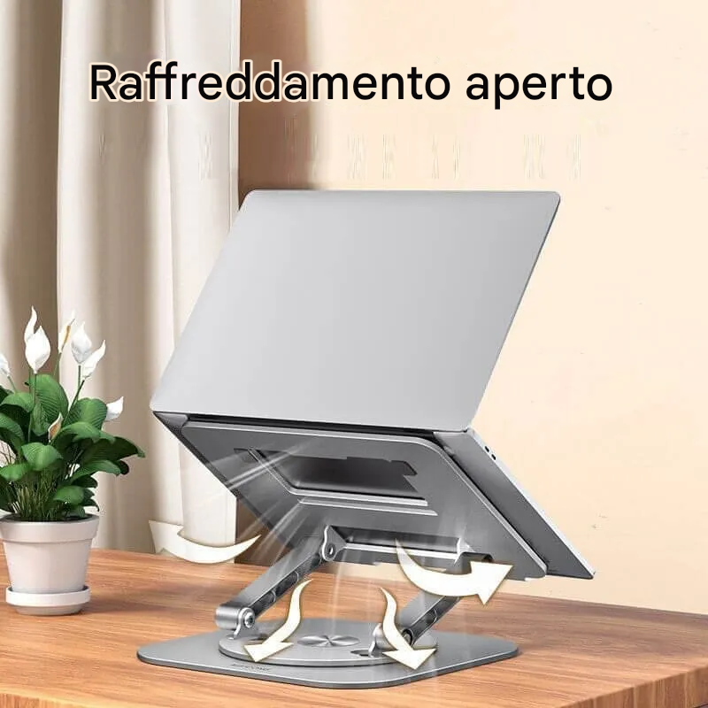 Supporto per laptop in lega di alluminio con staffa girevole