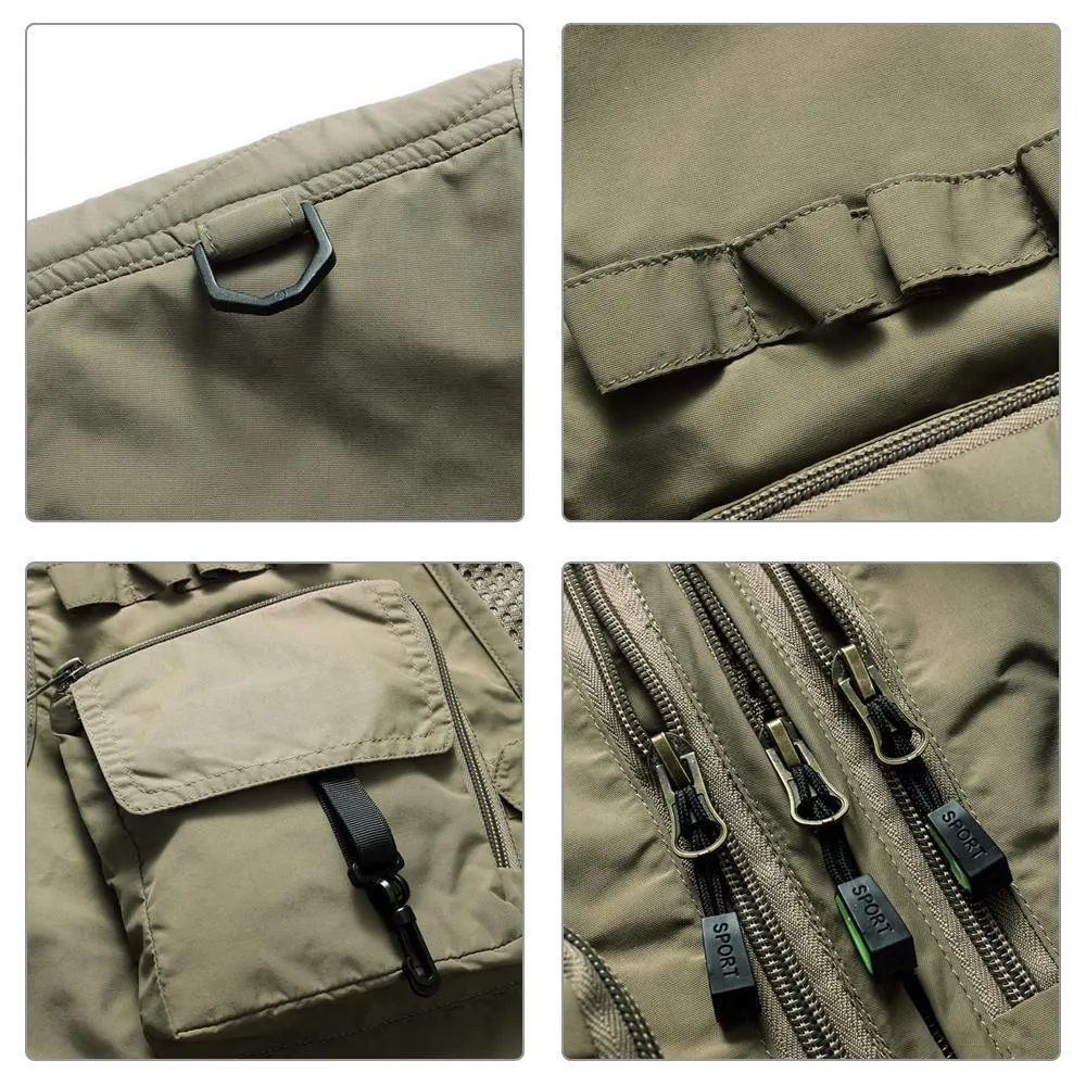 Gilet in tessuto a rete leggero per esterni con 16 tasche