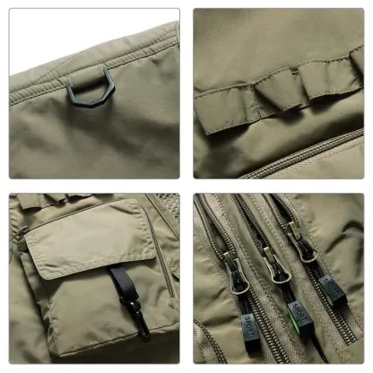Gilet in tessuto a rete leggero per esterni con 16 tasche