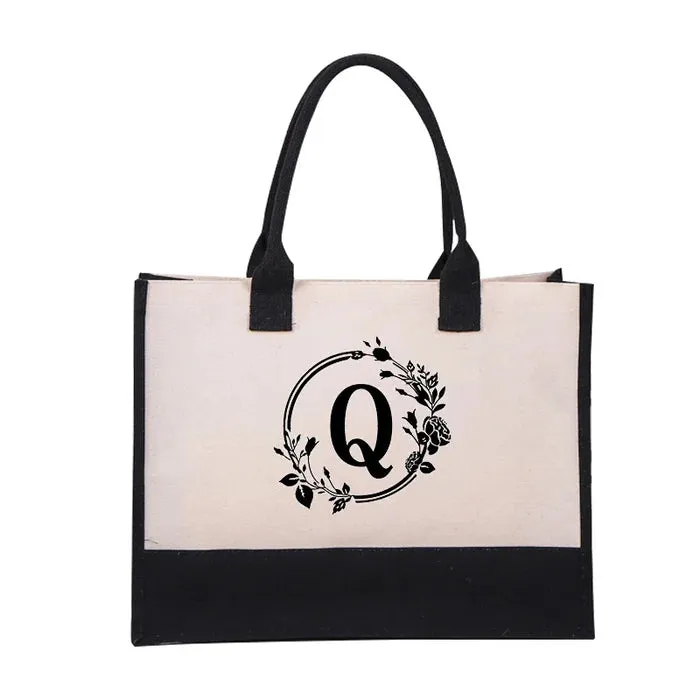 Regalo perfetto: borsa in tela con lettere da donna, borsa a mano semplice con tracolla e colori vivaci