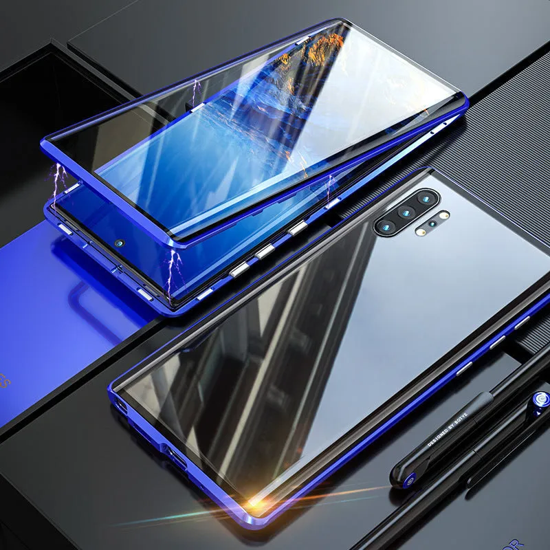 Custodia magnetica in vetro temperato bifacciale per telefono Samsung