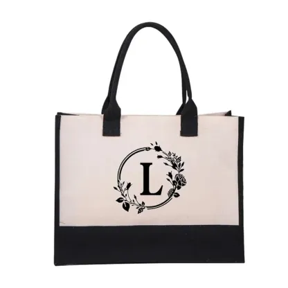Regalo perfetto: borsa in tela con lettere da donna, borsa a mano semplice con tracolla e colori vivaci