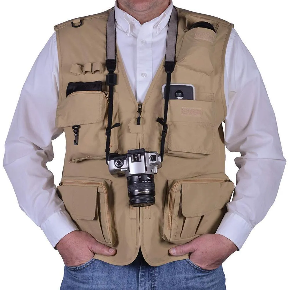 Gilet in tessuto a rete leggero per esterni con 16 tasche