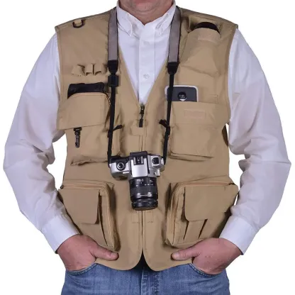Gilet in tessuto a rete leggero per esterni con 16 tasche