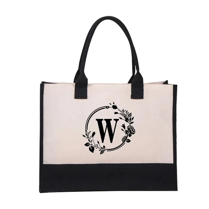 Regalo perfetto: borsa in tela con lettere da donna, borsa a mano semplice con tracolla e colori vivaci
