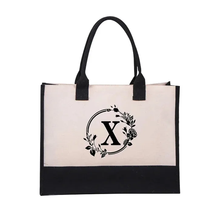 Regalo perfetto: borsa in tela con lettere da donna, borsa a mano semplice con tracolla e colori vivaci