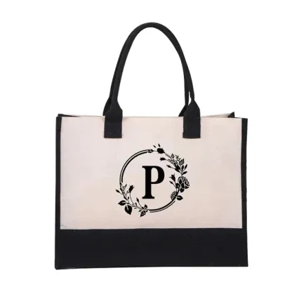 Regalo perfetto: borsa in tela con lettere da donna, borsa a mano semplice con tracolla e colori vivaci