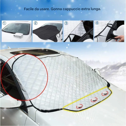 Copertura magnetica per parabrezza auto