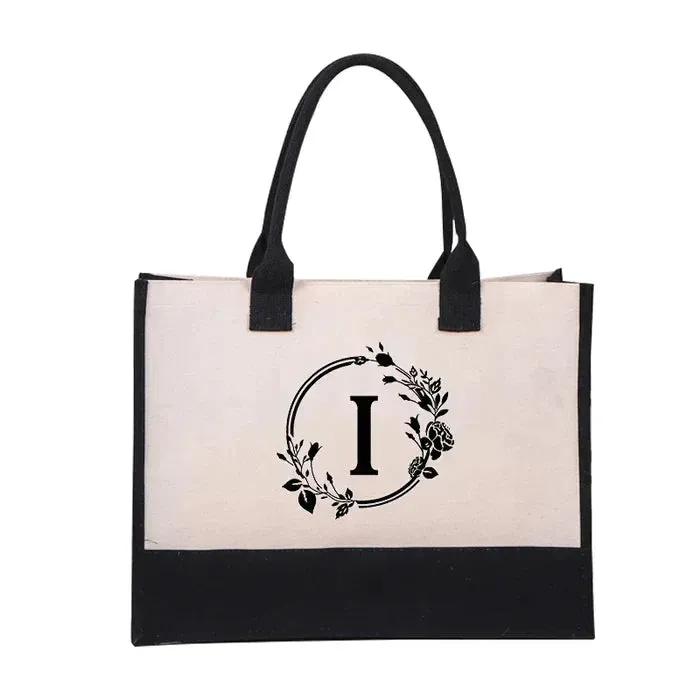 Regalo perfetto: borsa in tela con lettere da donna, borsa a mano semplice con tracolla e colori vivaci