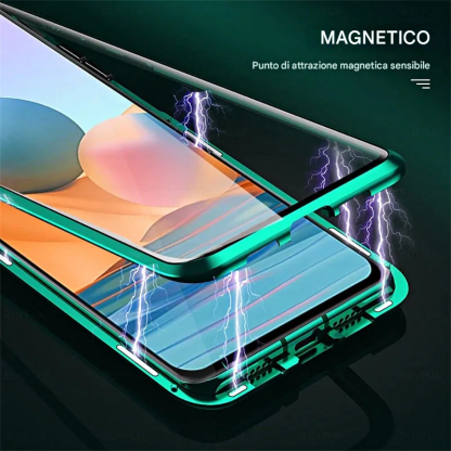 Custodia magnetica in vetro temperato bifacciale per telefono Samsung
