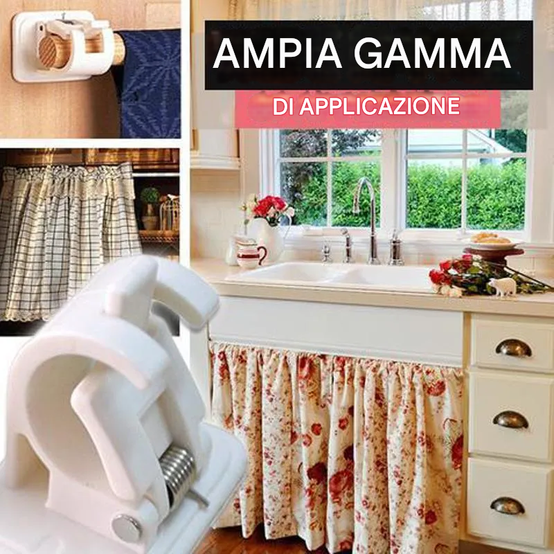 Supporti per asta regolabili senza chiodi (2 pezzi)