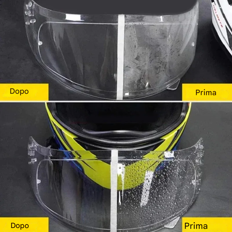 Pellicola antiappannamento o antipioggia per casco