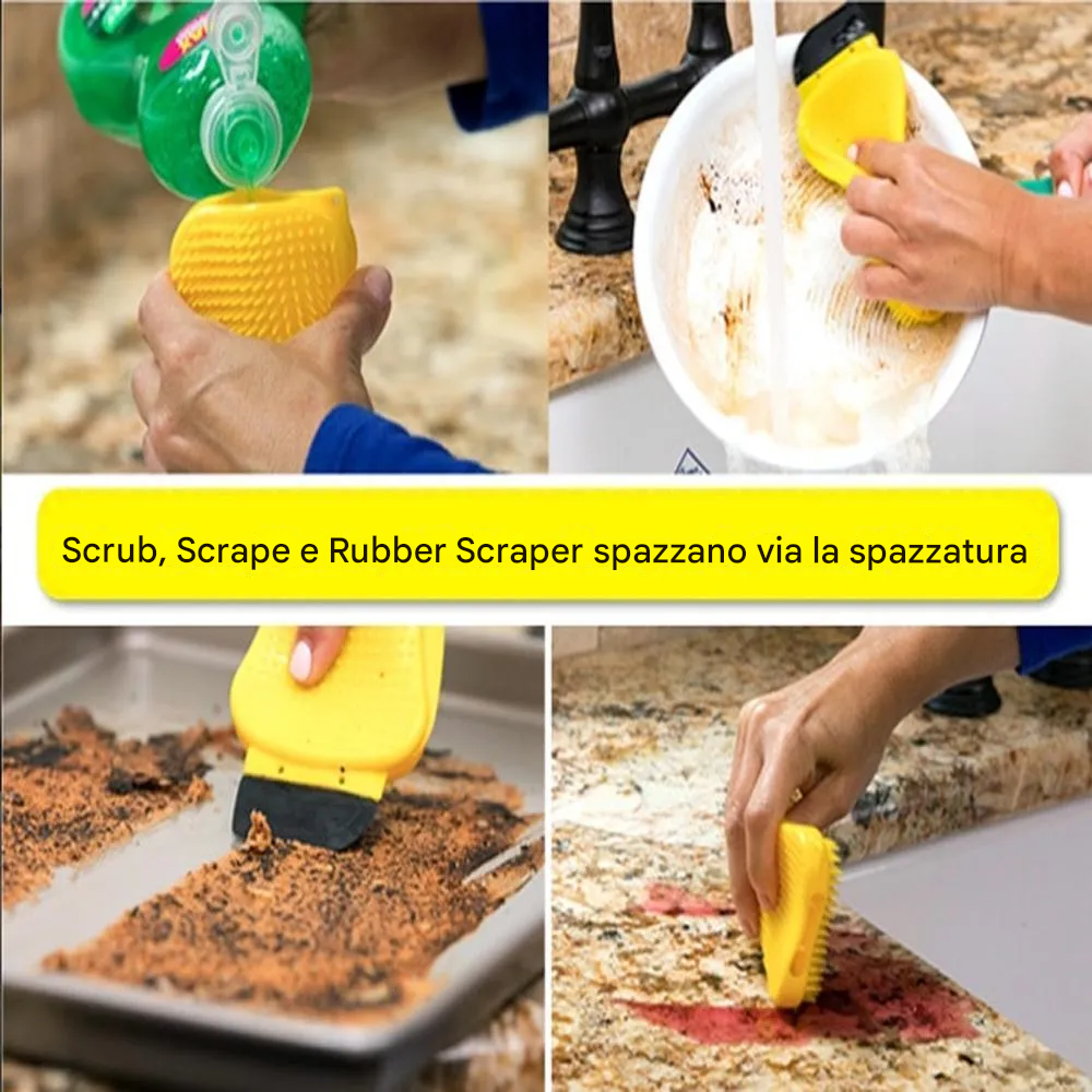 Spazzola per la pulizia in silicone 3 in 1