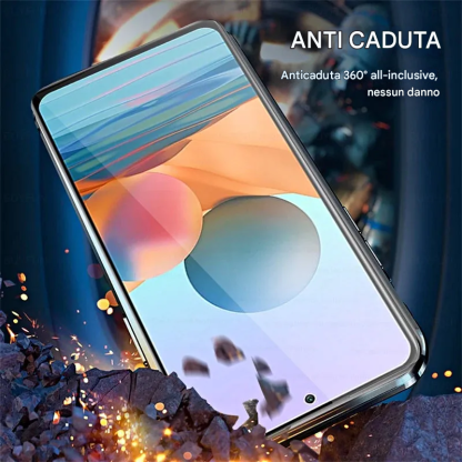 Custodia magnetica in vetro temperato bifacciale per telefono Samsung