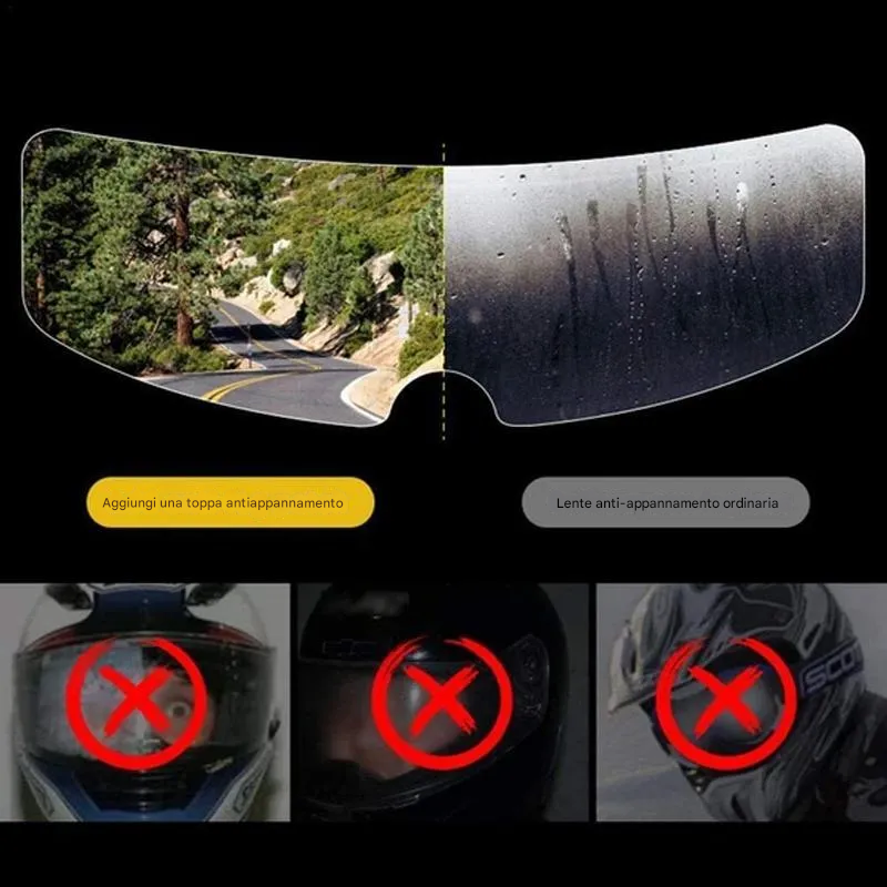 Pellicola antiappannamento o antipioggia per casco