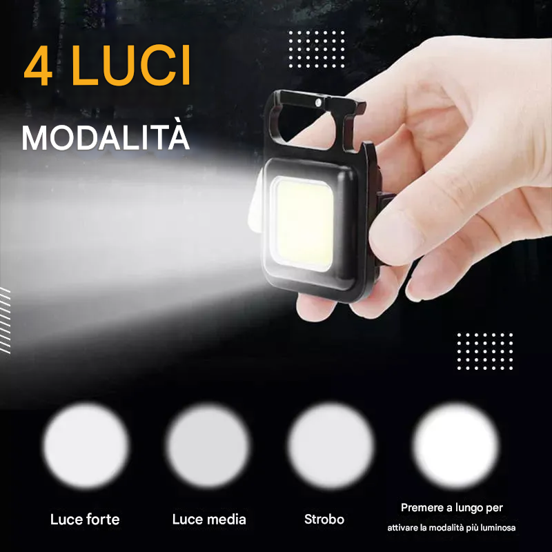 Portachiavi multifunzionale con luce di emergenza