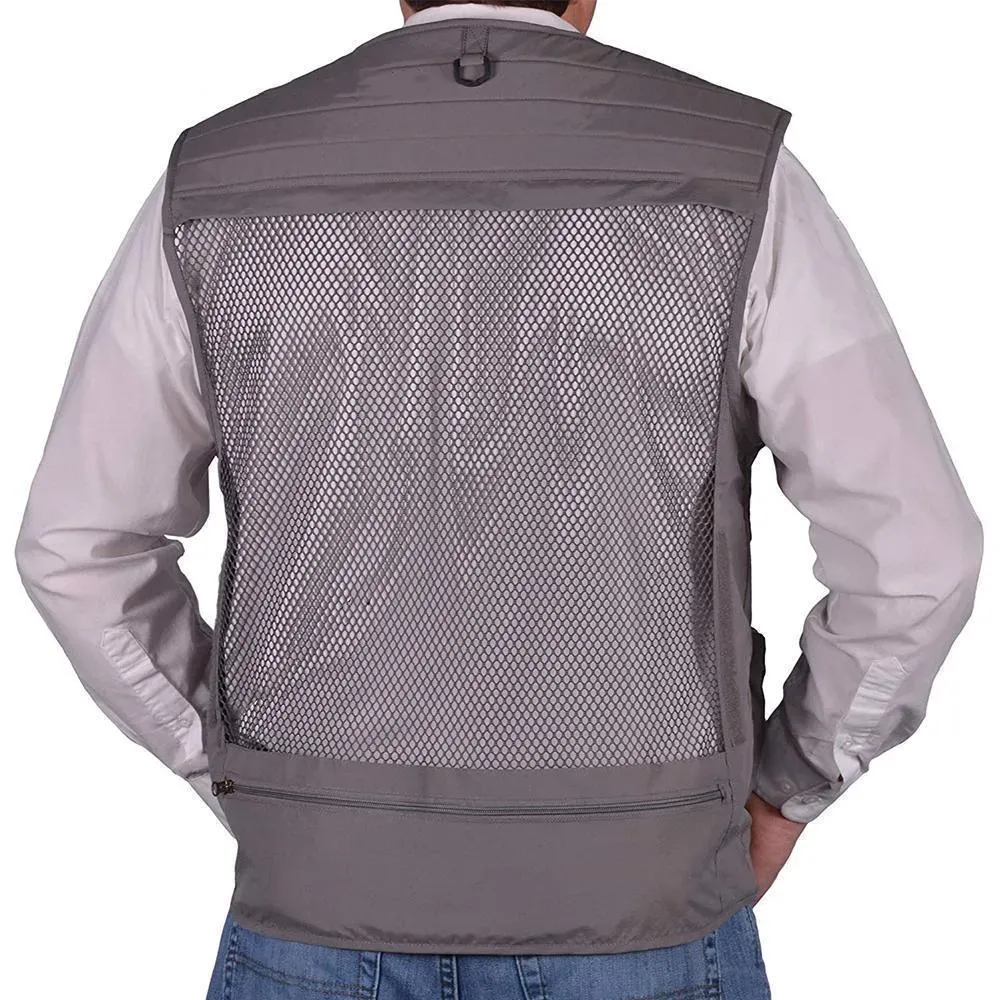 Gilet in tessuto a rete leggero per esterni con 16 tasche