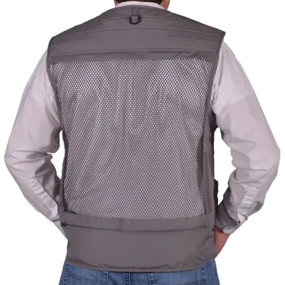Gilet in tessuto a rete leggero per esterni con 16 tasche