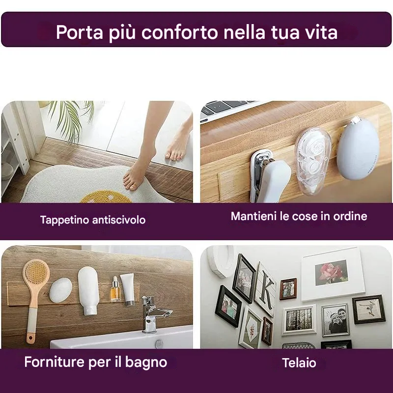 Nastro biadesivo multifunzionale riutilizzabile (1 SCATOLA/60 PZ)