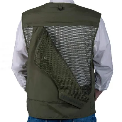 Gilet in tessuto a rete leggero per esterni con 16 tasche