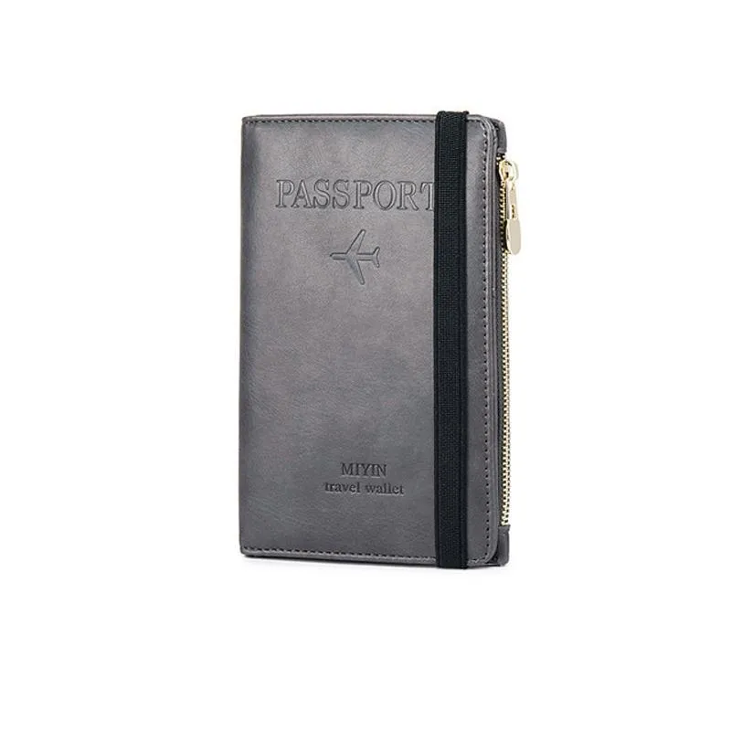 Portafoglio in pelle con blocco RFID