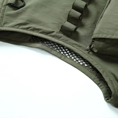 Gilet in tessuto a rete leggero per esterni con 16 tasche