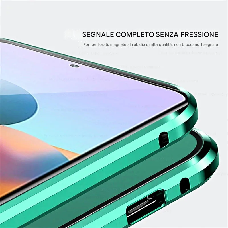 Custodia magnetica in vetro temperato bifacciale per telefono Samsung