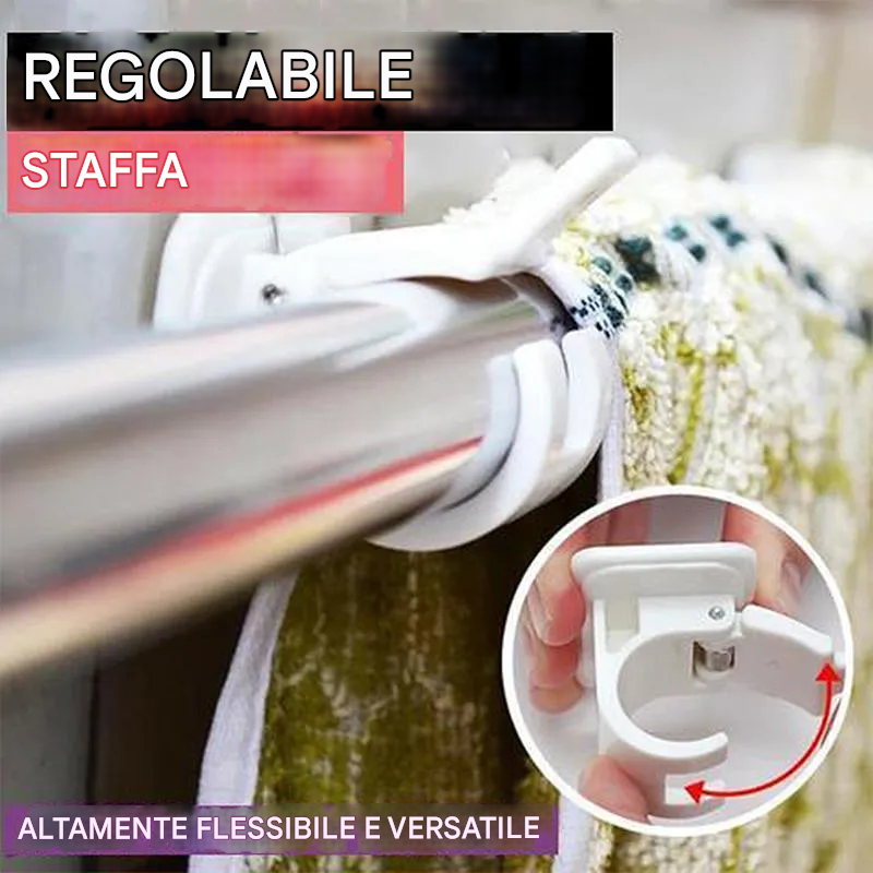 Supporti per asta regolabili senza chiodi (2 pezzi)