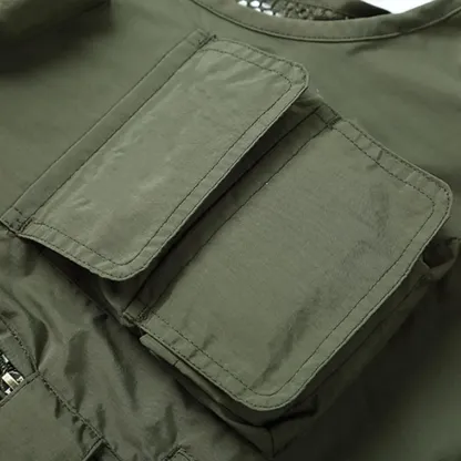 Gilet in tessuto a rete leggero per esterni con 16 tasche