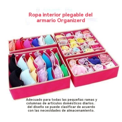 Organizador de ropa interior plegable para armario (4 piezas/1 juego)