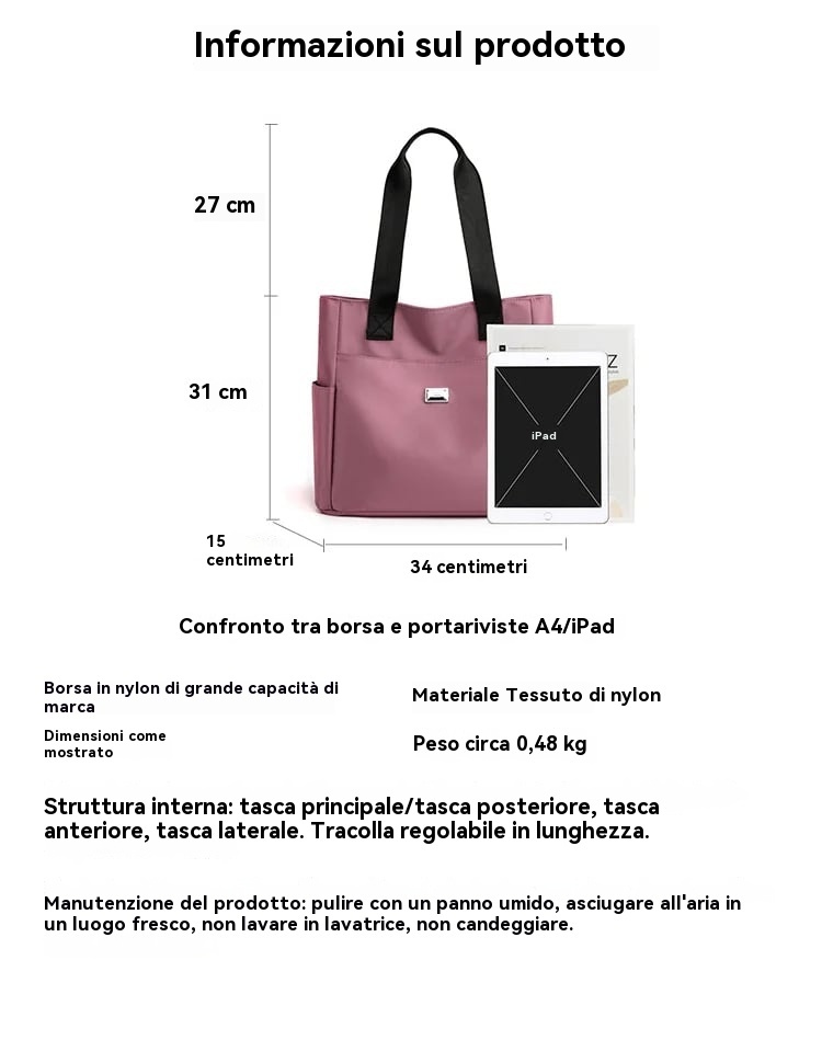 🔥Borsa a tracolla multitasche in nylon idrorepellente di grande capacità👜