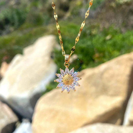 Collana - "Girasole" soffiata con oro 18 carati
