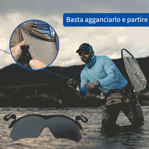 Occhiali da sole con clip, occhiali da pesca