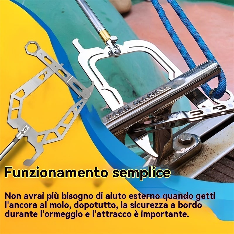Gancio telescopico automatico per ormeggio di barche