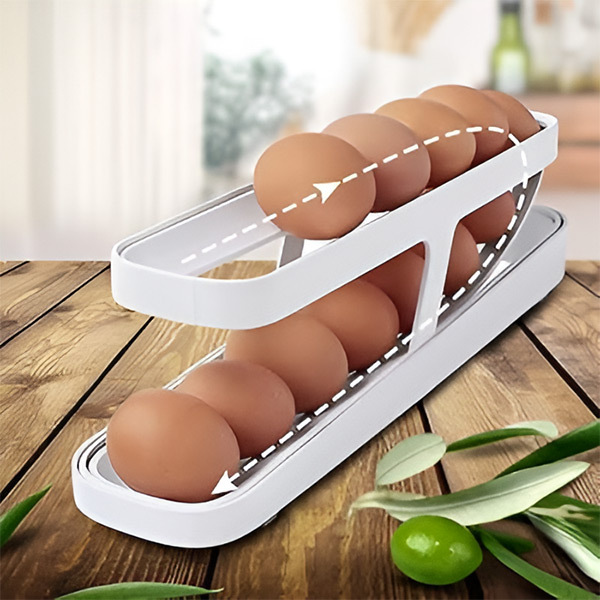  Automatyczny przewijany stojak na jajka Pudełko do przechowywania | EGGISTOR
