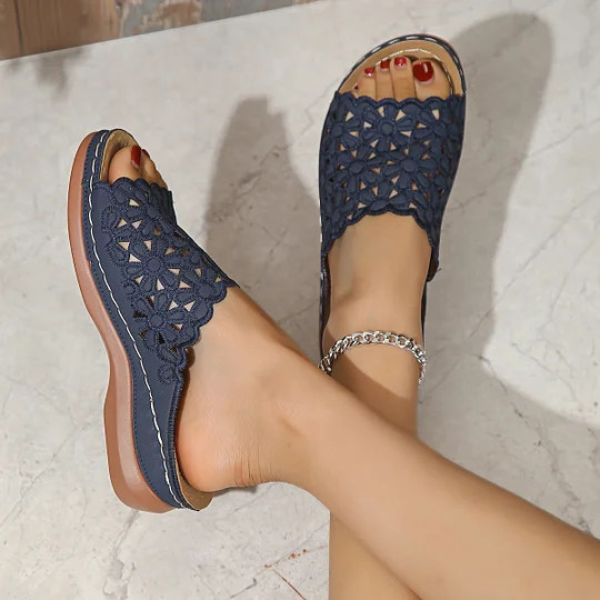 🔥Ultimo giorno di promozione 50% di SCONTO - Sandali ortopedici da donna con comoda zeppa