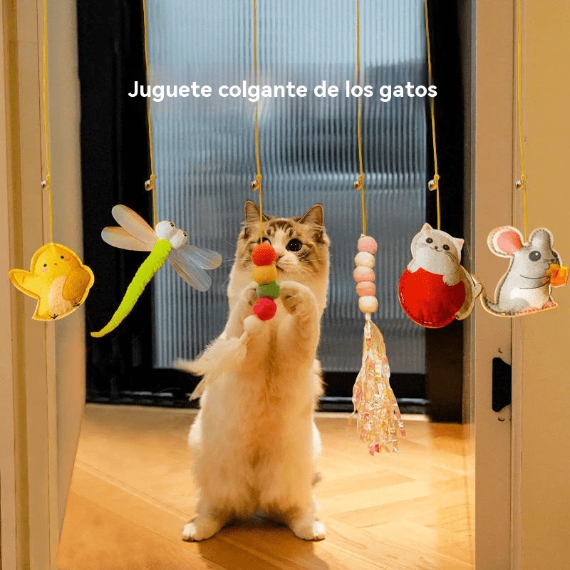 Juguete colgante para gatos que rebota