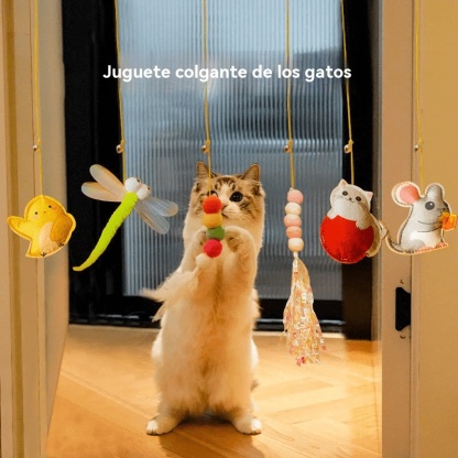 Juguete colgante para gatos que rebota