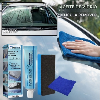 🎊GRAN OFERTA🎊 Limpiador de película de aceite para vidrio de auto ♻Seguridad y protección a largo plazo♻