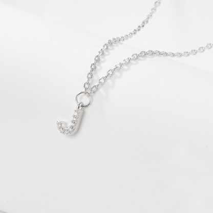 Collana con lettera iniziale tempestata di argento 925 I 45 cm