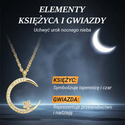 💕Jasna noc: Naszyjnik z księżycową gwiazdą🌙