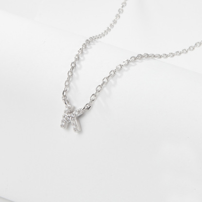 Collana con lettera iniziale tempestata di argento 925 I 45 cm