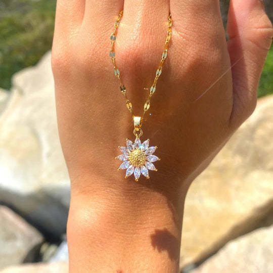 Collana - "Girasole" soffiata con oro 18 carati