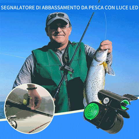 Segnalatore acustico da pesca con luce LED